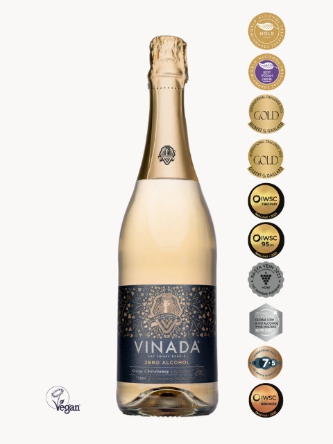 VINADA CHARDONNAY - Białe Musujące Wino Bezalkoholowe