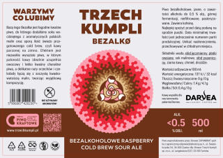 TRZECH KUMPLI RASPBERRY COLD BREW SOUR ALE - Bezalkoholowe Sour Ale